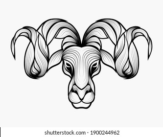 Goat head in the ornament