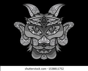 The goat head with sacred geometry pattern