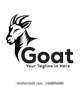 goat head, side view drawing art logo design inspiration