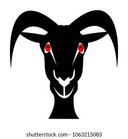 goat head sign or symbol of demon devil satan concept for tattoo or sticker