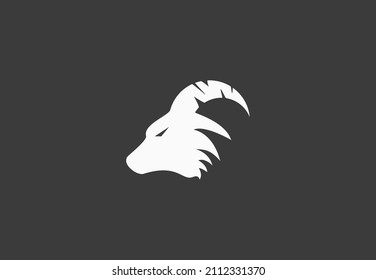 Goat Head Silhouette Cool Logo Design