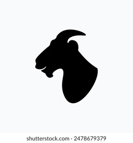 goat head silhouette icon . goat head silhouette design . goat head . side view goat