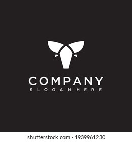 goat head silhouette logo design