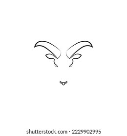 Goat head silhouette logo design that fits your business.