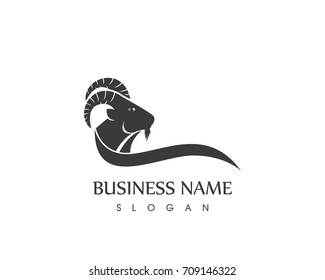 Goat Head Silhouette Logo Template