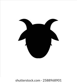 Goat Head Silhouette Vector. For Best Goat Head Icon and Goat Head Logo Illustration