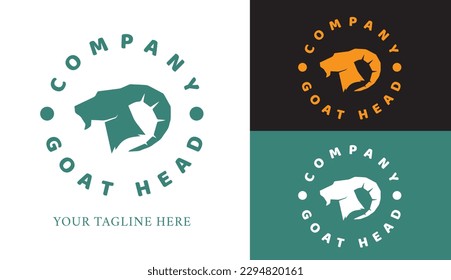 Goat Head Simple Logo Template Design, Suitable For Brand Or Company Logo