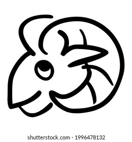 goat head simple minimalist silhouette design