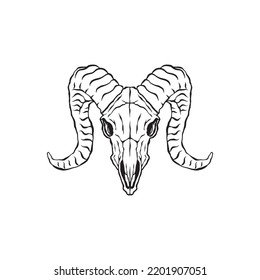 Goat head skull logo vector.