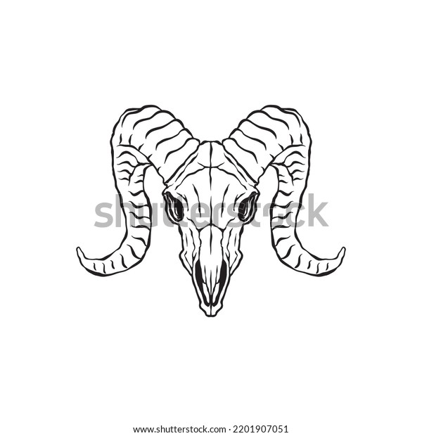 Goat Head Skull Logo Vector Stock Vector (Royalty Free) 2201907051 ...