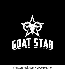 Goat head with star logo background vector illustration