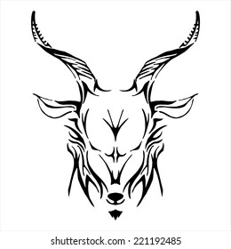 goat head tribe tattoo vector