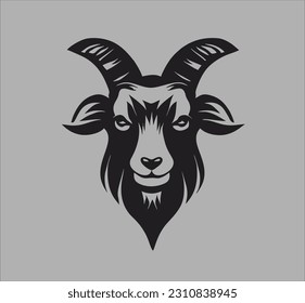 goat head vector design, for shirt logo or poster