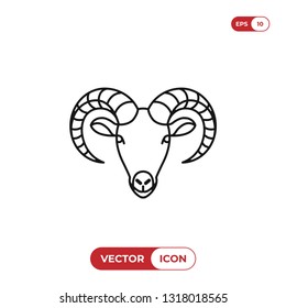 Goat head vector icon