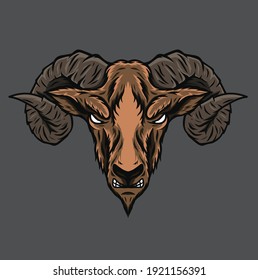 goat head vector illustration, can be used for mascot, logo, apparel and more