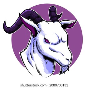 goat head vector illustration good for mascot logo and graphic design