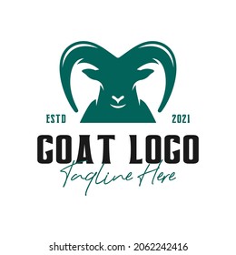 goat head vector illustration logo design