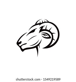 goat head vector illustration outline template