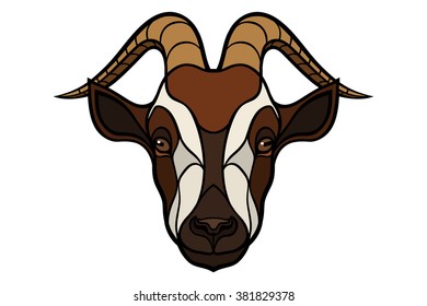 Goat head vector image on white background
