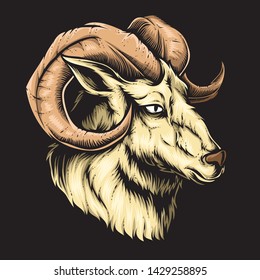 goat head vector and logo