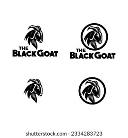 goat head vector, goat head logo, black goat