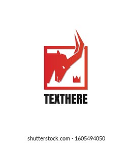 Goat head vector, logo for the livestock company.