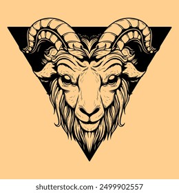 goat head vector for logo or merchandise design