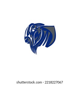 Goat head vector sticker, logo and design eps10