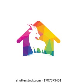 Goat home Logo Template vector design. A beard goat logo concept.