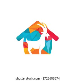 Goat home Logo Template vector design. A beard goat logo concept.