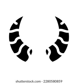goat horn animal glyph icon vector. goat horn animal sign. isolated symbol illustration