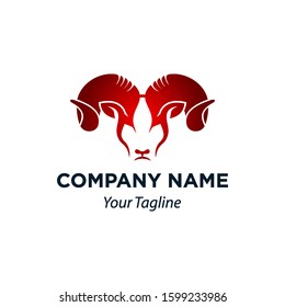 Goat Horn Head Icon Vector Logo Template, EPS 10.