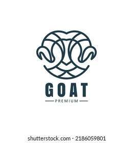 goat horn icon, goat logo, line art, simple and modern icons.