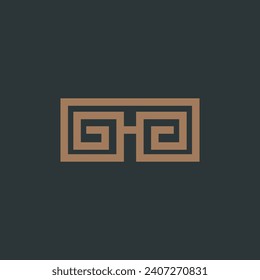 Goat horn logo with motif and pattern style