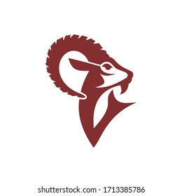 Goat horn template logo vector