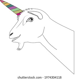 goat horned unicorn -stubbornness and rainbow unicorn