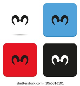 Goat horns flat vector icon.