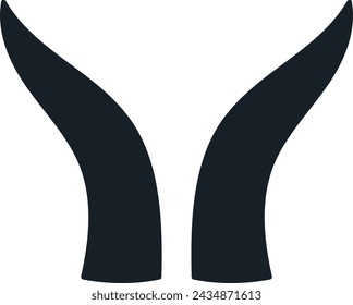 Goat Horns Silhouette Vector Illustration