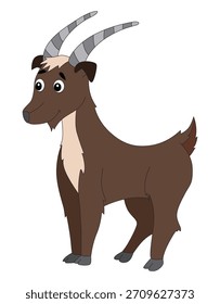 Una cabra con cuernos Ilustración vectorial