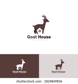 Goat House Logo Icon Design Vector, animal logo 