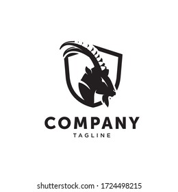 Goat Ibex Longhorn Logo Design Vector Image