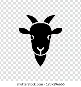 Goat icon. Black color image of an animal. Flat icon.