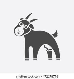 Goat icon black. Single bio, eco, organic product icon from the big milk set.