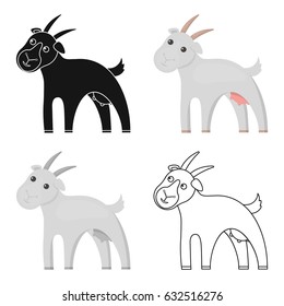 Goat icon cartoon. Single bio, eco, organic product icon from the big milk cartoon.