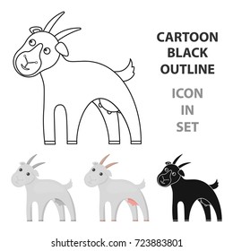 Goat icon cartoon. Single bio, eco, organic product icon from the big milk cartoon.