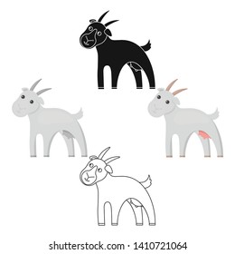 Goat icon cartoon,black. Single bio, eco, organic product icon from the big milk cartoon,black.