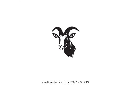 Goat Icon Design black simple flat on white background 