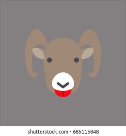 goat icon flat design