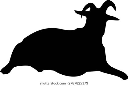 Goat Icon  in Flat and Line Style Vector Illustration Pack Featuring Ram, Billy goat, Caprine, Farm Animal Silhouette Symbols Isolated on Transparent Background