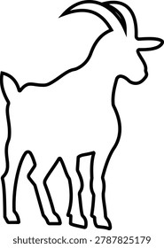 Goat Icon  in Flat and Line Style Vector Illustration Pack Featuring Ram, Billy goat, Caprine, Farm Animal Silhouette Symbols Isolated on Transparent Background